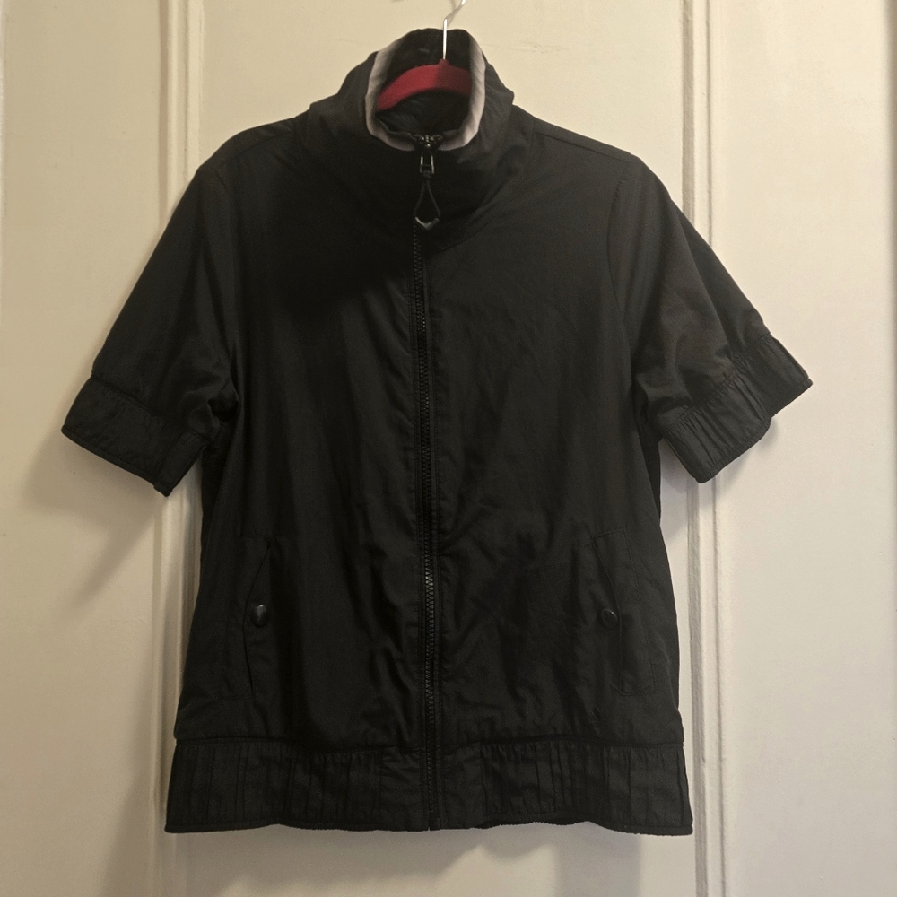 Adidas Climalite Full Zip Short Sleeve Black Runners Jacket - Sz Lg